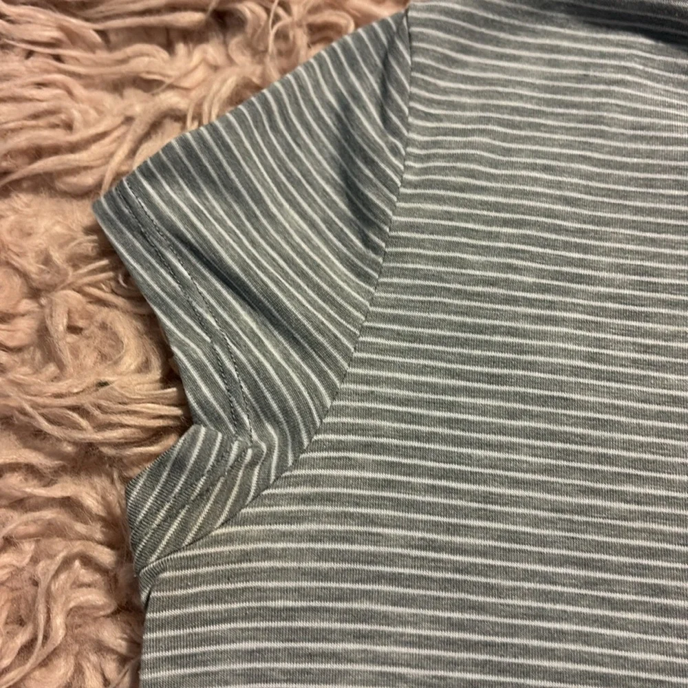 Athleta Girl Striped Back Mesh Seam Shirt